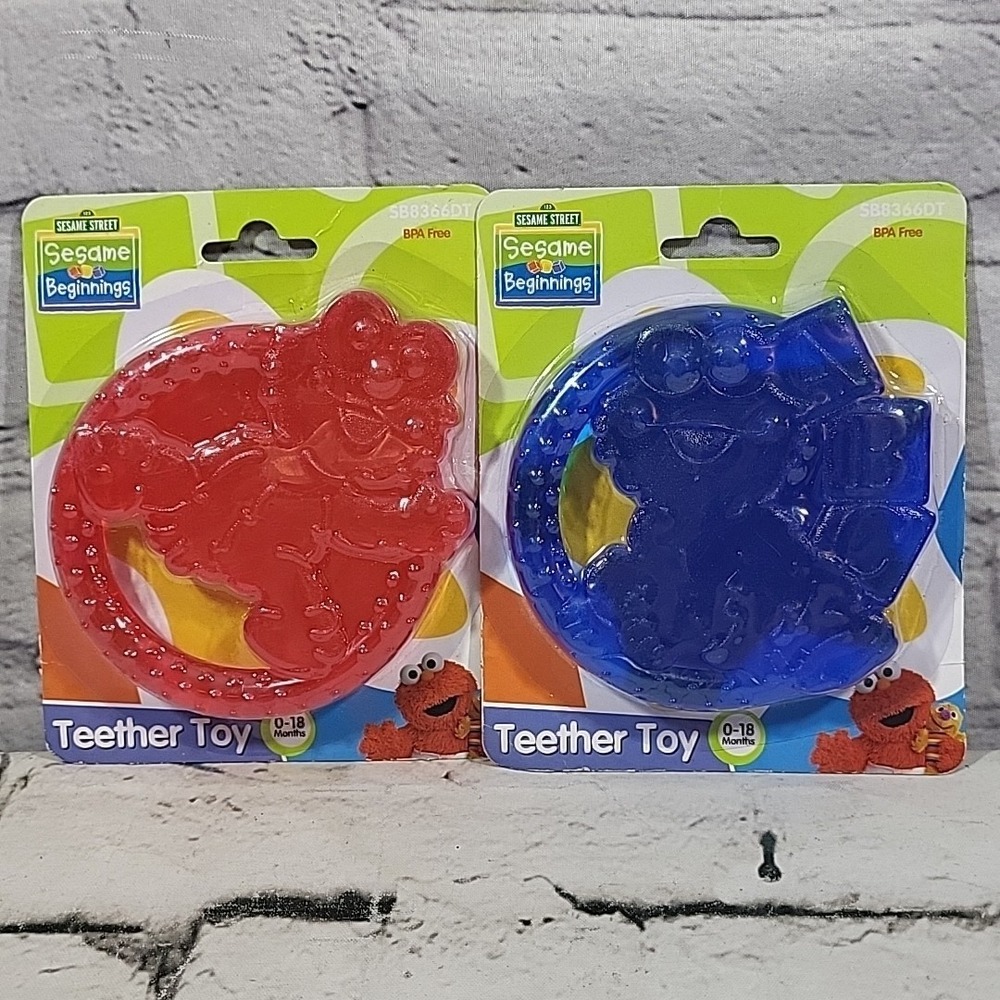 Sesame Street Beginnings Elmo Water-Filled Teether Toy Lot Of 2 New‎ In Package